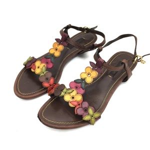 - SOLD - Louis Vuitton Multicolored Flower Sandals